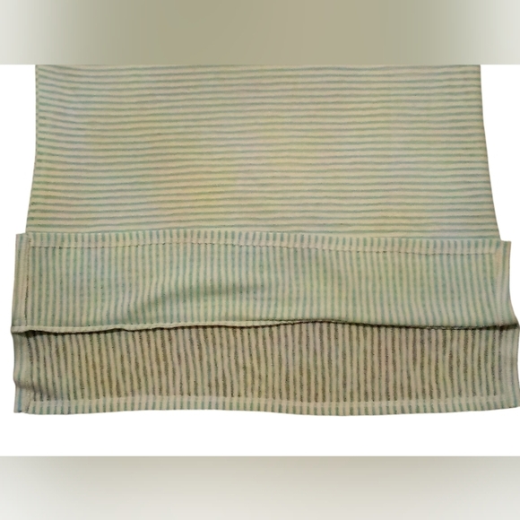 Chico's -NWT Shadow Striped Sleeveless Tunic Top, Lined Inside Front, White/Aqua - Picture 8 of 14